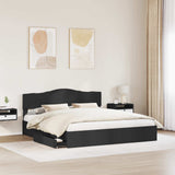 Storage Bed with Headboard Black 200 x 200 cm Engineered Wood 3413062