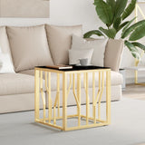 Coffee Table Gold 50x50x50 cm Stainless Steel and Glass 350044