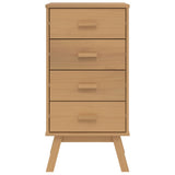 ZNTS Bedside Cabinet OLDEN Brown Solid Wood Pine 358585