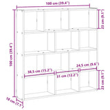 Wall Cube Shelf 12 Compartments Artisian Oak Engineered Wood 860012