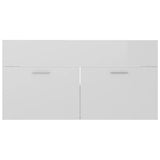 Sink Cabinet with Built-in Basin High Gloss White Engineered Wood 3071294