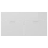 ZNTS Bathroom Furniture Set High Gloss White Engineered Wood 3070889
