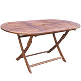 Garden Furniture Set Brown Acacia wood 9 piece set Foldable 42649