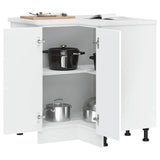 Kitchen Corner Base Cabinet Kalmar White Engineered Wood 853507