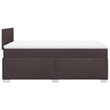 Box Spring Bed with Mattress Dark Brown 120x190 cm Fabric 3285830