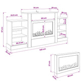 Electric Fireplace White 140 x 30 x 67 cm Engineered wood 8021143