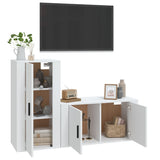 2 Piece TV Cabinet Set White Engineered Wood 3188470