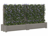 Big Planter with Trellis 2 pcs Grey 200 x 43 x 133.5 cm PP 42041732