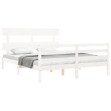 Bed Frame without Mattress White 160x200 cm Solid Wood 3195102