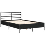 Bed Frame Black Engineered wood Double Bed Frame Rectangular 3280042