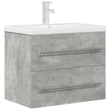 ZNTS 2 Piece Bathroom Furniture Set Concrete Grey Engineered Wood 3324961