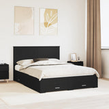 Bed Frame Black and Silver 150 x 200 cm Engineered Wood 3411290