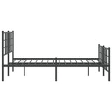 Bed Frame Black Powder-Coated Steel 140x190 cm Modern Bed Frame 355579