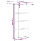 Sliding Door with Hardware Set Black 102.5x205 cm Tempered Glass 3375900