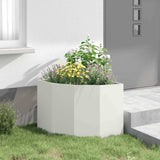 Corner Planter White 60 x 60 x 50 cm Steel 883662
