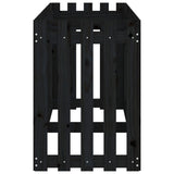 Garden Raised Bed with Fence Design Black 200x50x70 cm Solid Wood Pine 832514