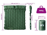 Self Inflating Camping Mattress with Pillows 2-Person Green 4007102