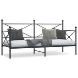 Day Bed without Mattress Black 90x190 cm Steel 4104667