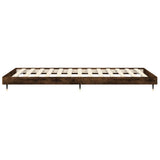 Bed Frame without Mattress Smoked Oak 75x190 cm Small Single Engineered Wood 832210
