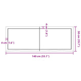 Table Top Dark Brown 140x50x cm Treated Solid Wood Oak 3156442
