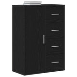 Sideboard with Drawer Black Oak 60 x 31 x 84 cm Engineered Wood 862266