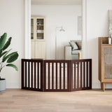 Dog Gate Foldable 3 Panels Brown 150 cm Poplar Wood 352260