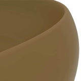 Luxury Wash Basin Round Matt Cream 40x15 cm Ceramic 147007
