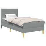 Bed Frame with Mattress Light Grey 90 x 190 cm Fabric 3415250