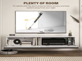160cm High Gloss Floating TV Unit Stand for TVs up to 70", Wall Mounted TV Cabinet with Storage T3398P341274