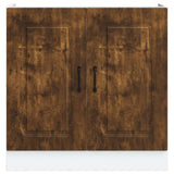 Sink Base Cabinet Kalmar Smoked Oak 80x46x81.5 cm Engineered Wood 853452
