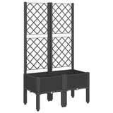 Garden Planter with Trellis Black 80x40x142 cm PP 367923