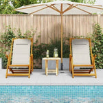 Beach Chair with Cushion 2 pcs Brown x x Solid Acacia wood 3325142