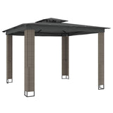 Gazebo with Double Roof Anthracite 2.94x2.94 m Steel 368445