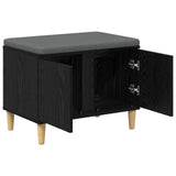 Hall Bench Black Oak 60 x 38 x 46 cm Engineered Wood and Fabric 891521