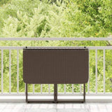 ZNTS Folding Garden Table Brown 90x51x75 cm Poly Rattan 4108255