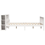 ZNTS Bookcase Bed without Mattress White 180x200 cm Super King Solid Wood Pine 3322093