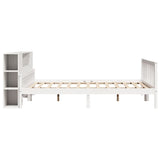 ZNTS Bookcase Bed without Mattress White 180x200 cm Super King Solid Wood Pine 3322093