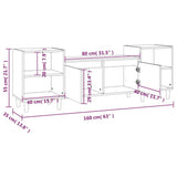 TV Cabinet Smoked Oak 160x35x55 cm Engineered Wood 821193