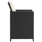 Garden Dining Chair Set of 4 Black Polyethylene with Rattan Look 316802