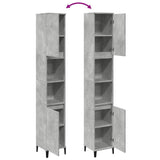 Bathroom Cabinet Concrete Grey 30x30x190 cm Engineered Wood 857104