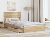 Storage Bed with Drawer Sonoma Oak 90 x 200 cm Engineered Wood 3411595