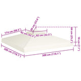 Gazebo Canopy Cream White Polyester, PVC coated 3x3 metres 40874