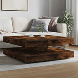 Coffee Table 360-Degree Rotatable Smoked Oak 90x90x34.5 cm 3321355