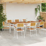 Garden Chair 8 pcs Solid Acacia Wood and Stainless Steel 3334852