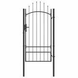 Garden Gate with Lock Woerden Grey 200 x 100 cm Steel 42008901