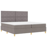 Box Spring Bed with Headboard Taupe 200 x 200 cm Fabric 3339725