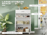 Freestanding Kitchen Cupboard, Nordic Storage Cabinet with Drawer, Doors and Open Countertop for T3398P344628
