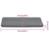 Stair Mats Self-adhesive 15 pcs 65x24.5x3.5 cm Grey 343479