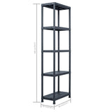 Storage Shelf Racks 2 pcs Black 125 kg 60x30x180 cm Plastic 276257