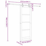 Sliding Door Set ORKDAL Natural and black 73.5 x 198.5 cm 3333634